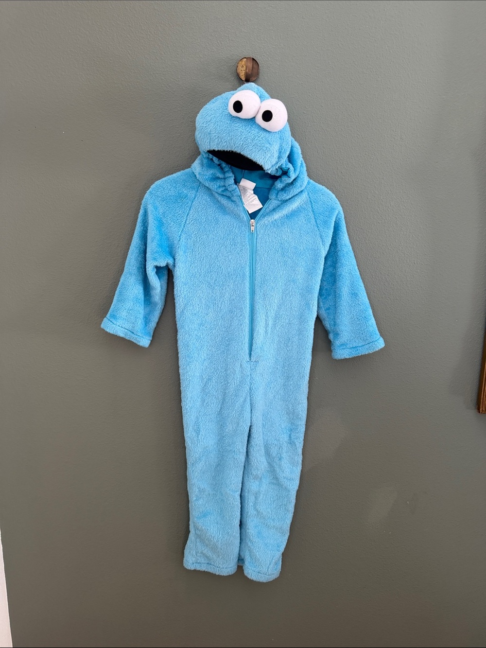 Sesame Street Cookie Monster Toddler Costume Halloween 3-4T Attached Hood